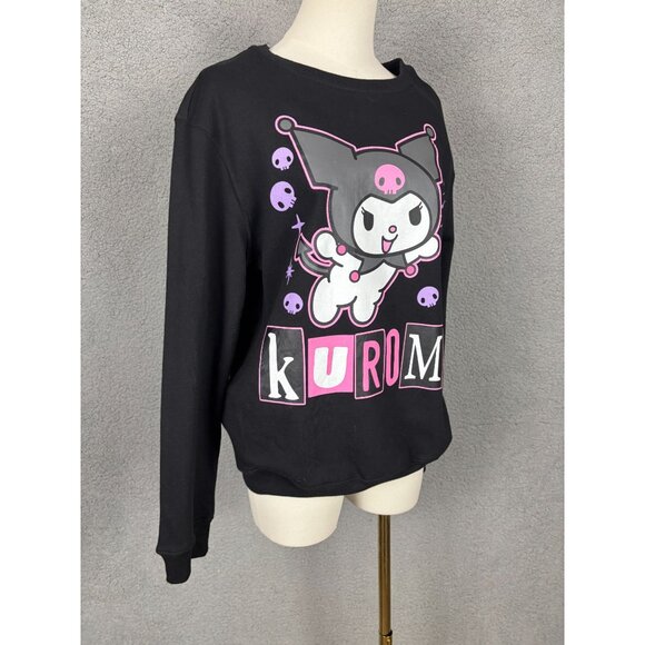 Kuromi Juniors' Kuromi Graphic Crewneck Sweatshirt Black Size Large NWT's - Picture 3 of 8